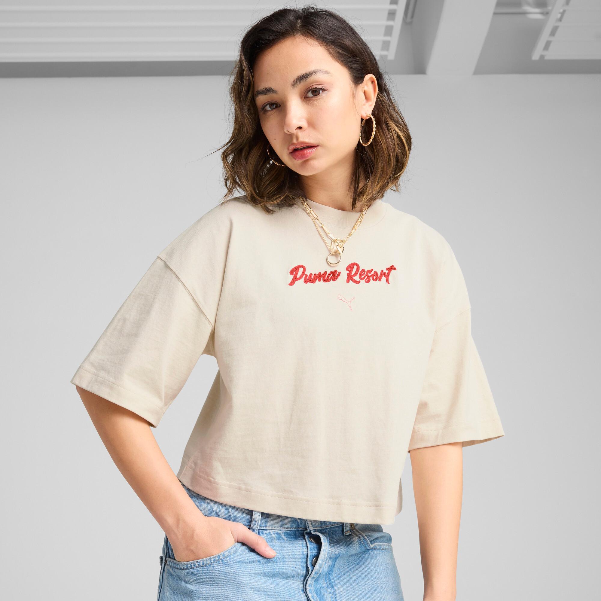 PUMA Premium Essentials Women's Oversized Graphic T-Shirt Product Image