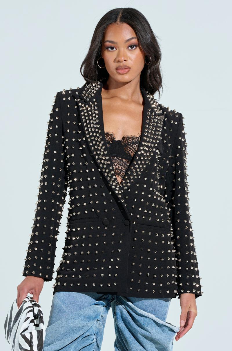 SUGAR AND SPICE SPIKED STUD BLAZER Product Image