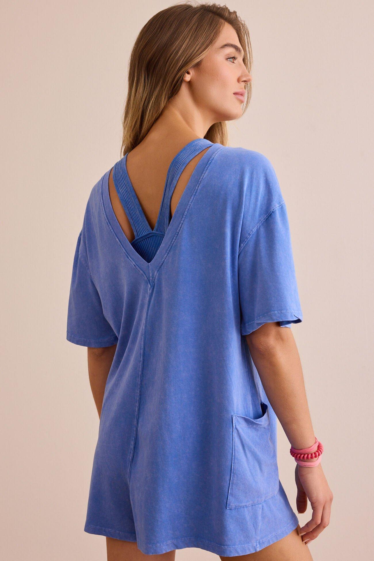 Hang Tough Washed Reversible Tee Romper Product Image