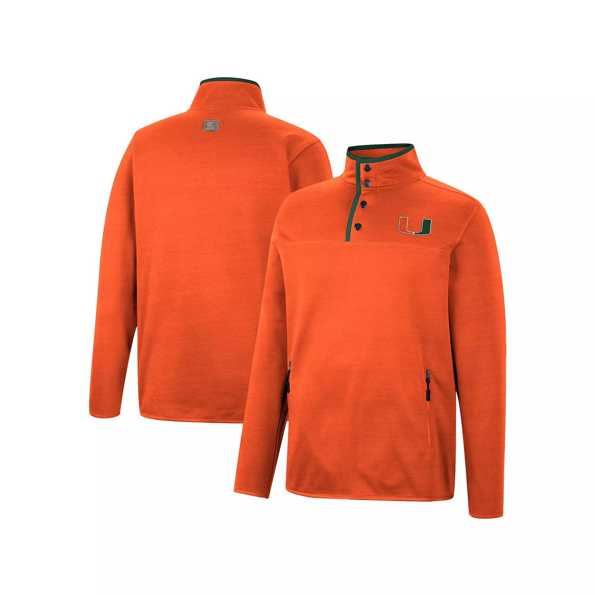 Men's Colosseum Orange Miami Hurricanes Rebound Quarter-Snap Jacket,  Product Image