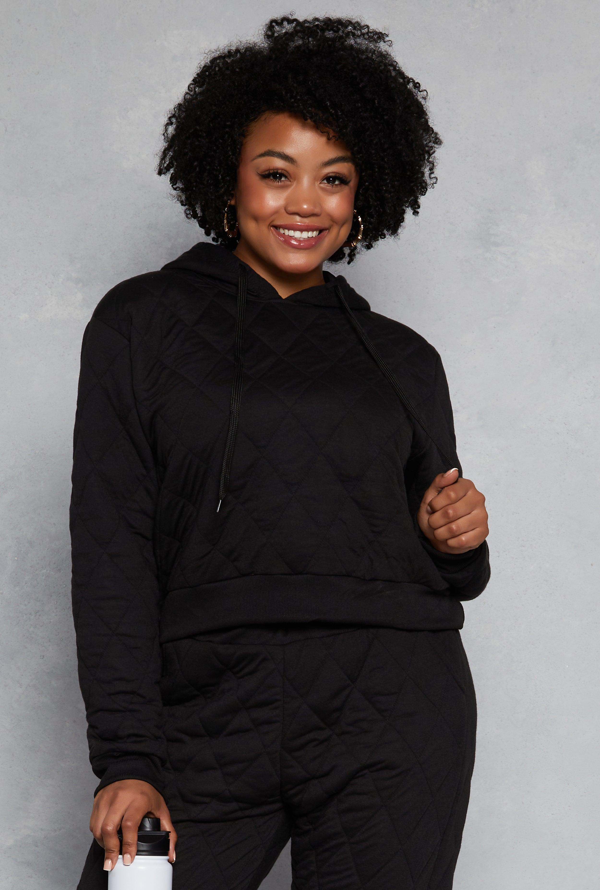 Womens Plus Size Quilted Hoodie Product Image