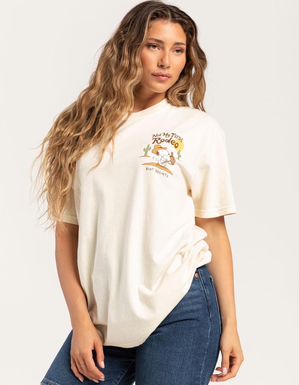 RIOT SOCIETY x Peanuts Not My First Rodeo Womens Tee - IVORY Product Image