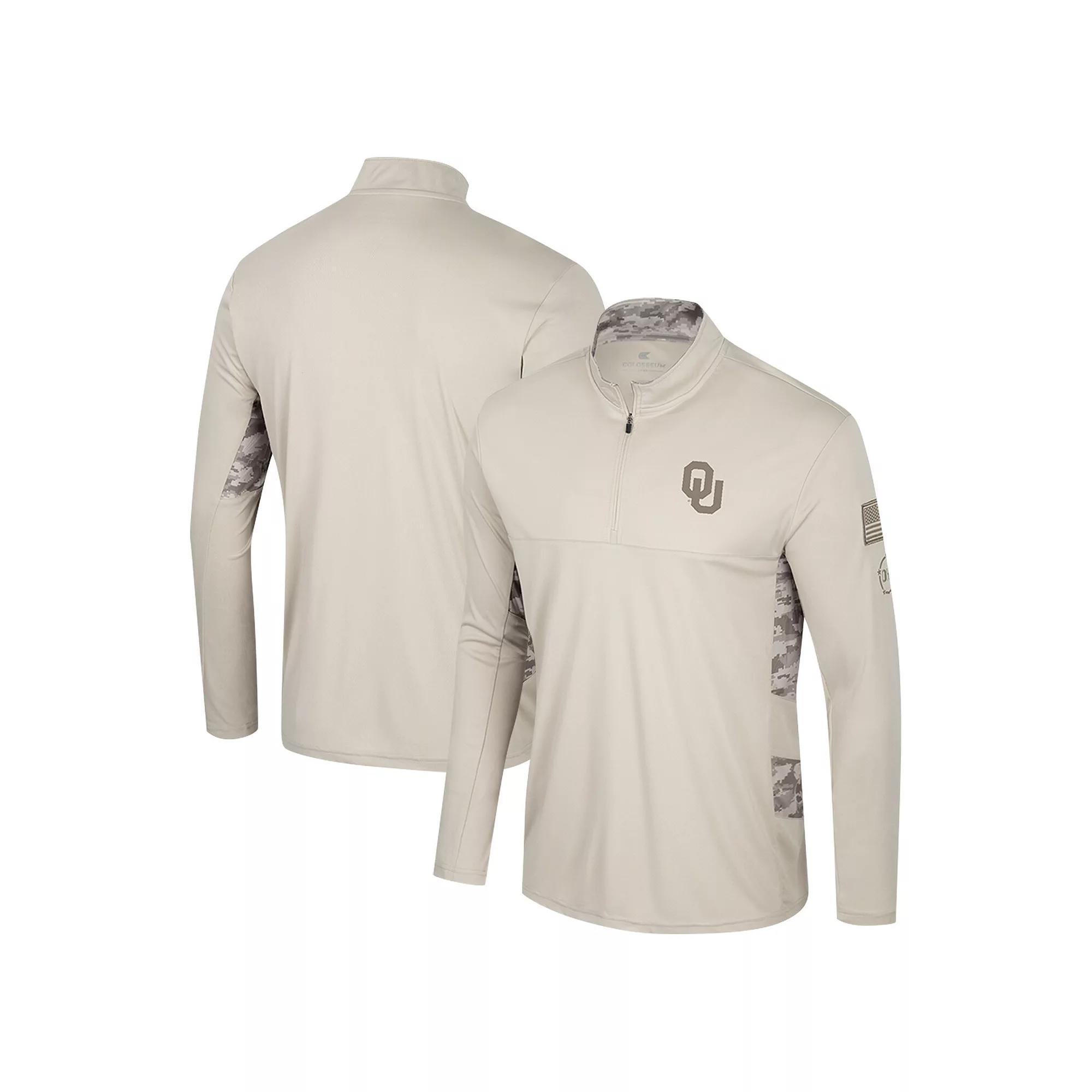 Men's Colosseum Natural Mississippi State Bulldogs OHT Military Appreciation Quarter-Zip Jacket,  Product Image