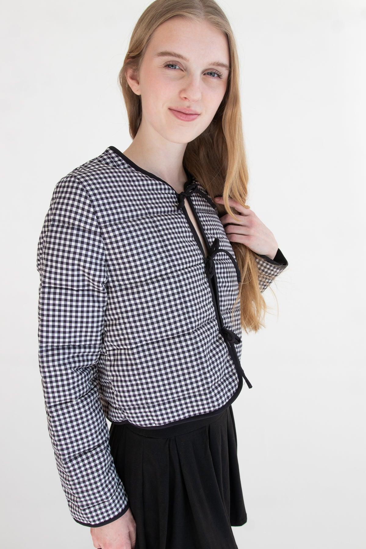 Tie Front Puff Jacket Product Image