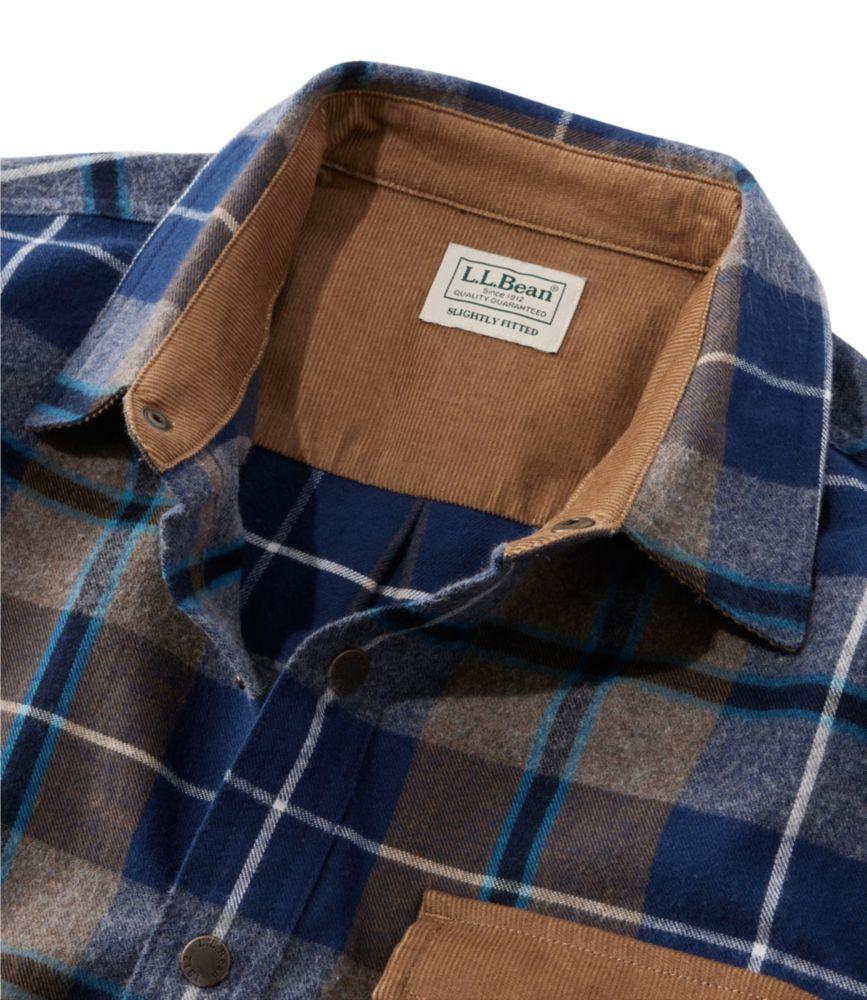 Men's Scotch Plaid Flannel Shirt, Snap-Front, Slightly Fitted Untucked Fit Product Image