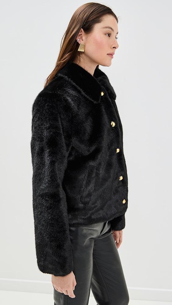 English Factory Faux Fur Collared Jacket | Shopbop Product Image