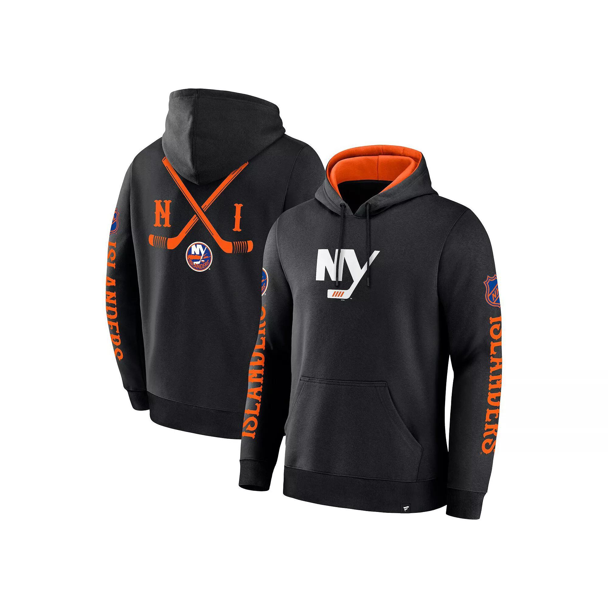 Men's Fanatics Black New York Islanders Big City Legacy Fleece Pullover Hoodie, Size: Large, Isl Black Product Image