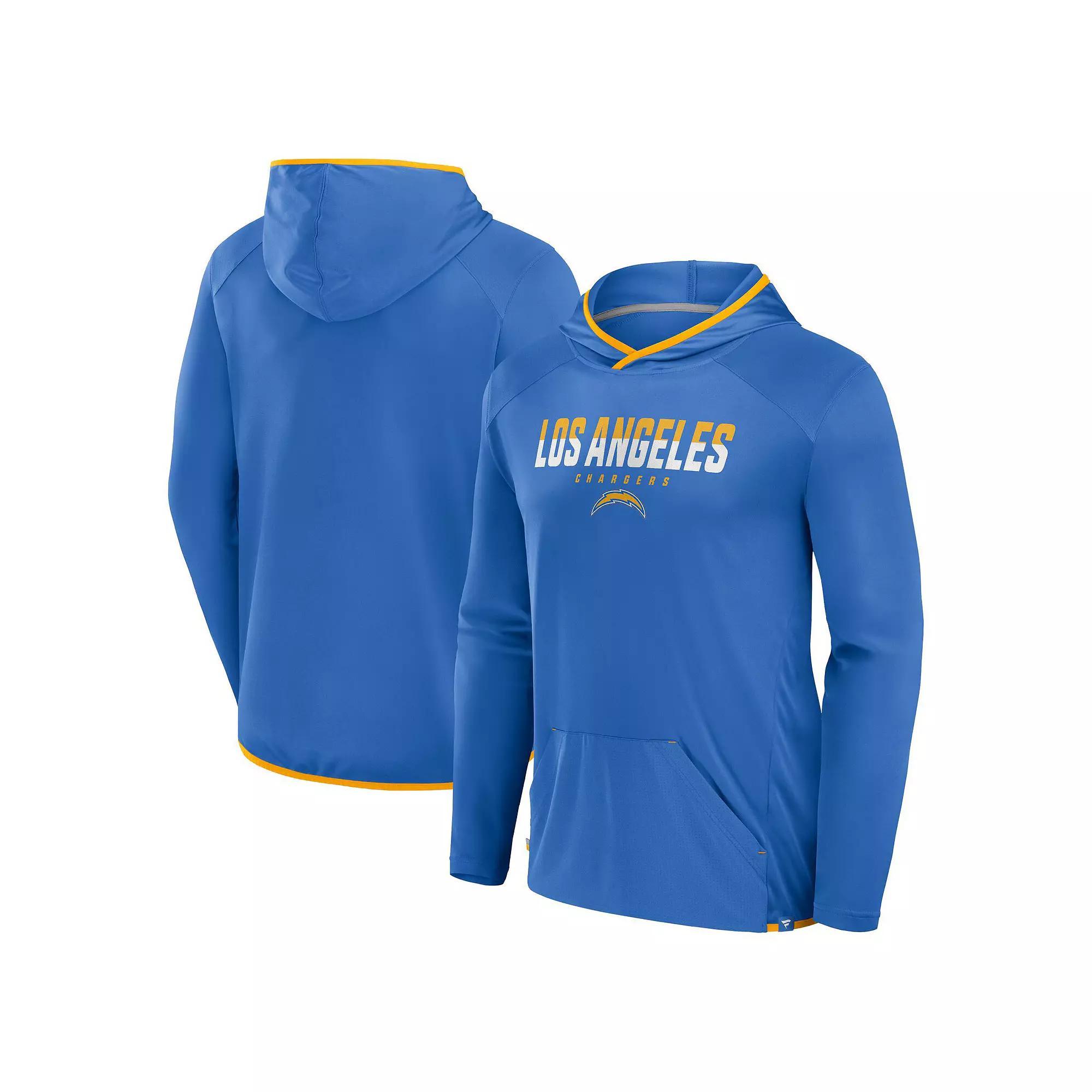 Men's Fanatics Powder Blue Los Angeles Chargers Transitional Defender Hoodie Long Sleeve T-Shirt,  Product Image