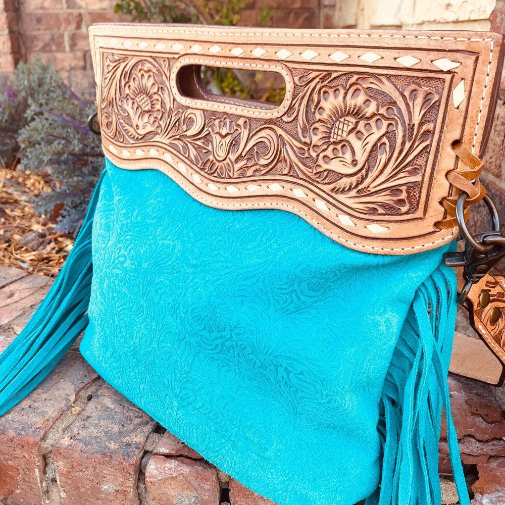 Turquoise Sweet Suede Serenade Clutch Product Image