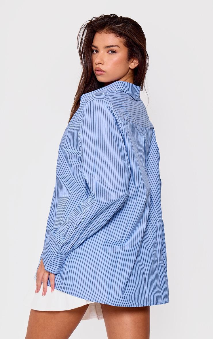 Blue Stripe Oversized Shirt Product Image