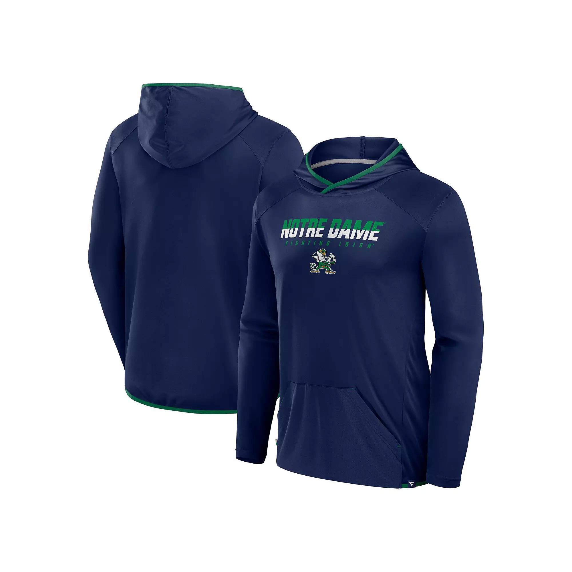Men's Fanatics Navy/Green Notre Dame Fighting Irish Transitional Hoodie T-Shirt, Size: Small, Blue Product Image