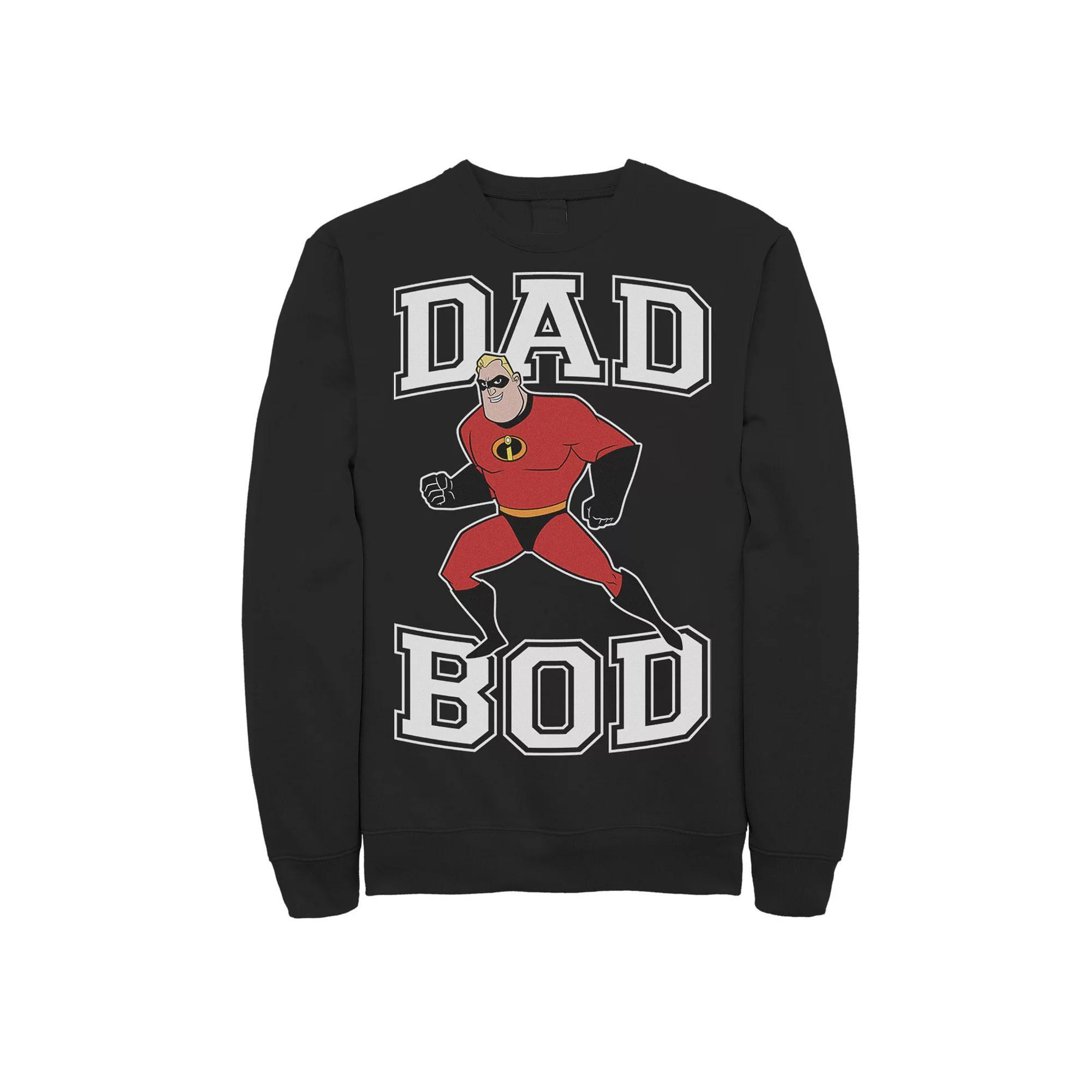 Disney / Pixar's The Incredibles Mr. Incredible Men's Dad Bod Portrait Sweatshirt, Size: XL, Black Product Image