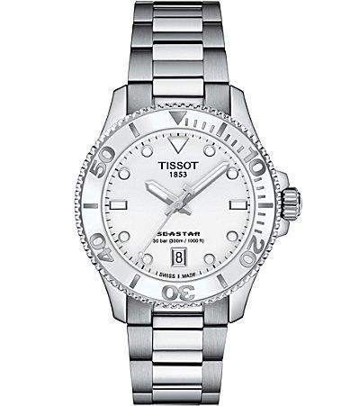 Tissot Unisex Seastar 1000 Quartz Analog Stainless Steel Silver Bracelet Watch Product Image