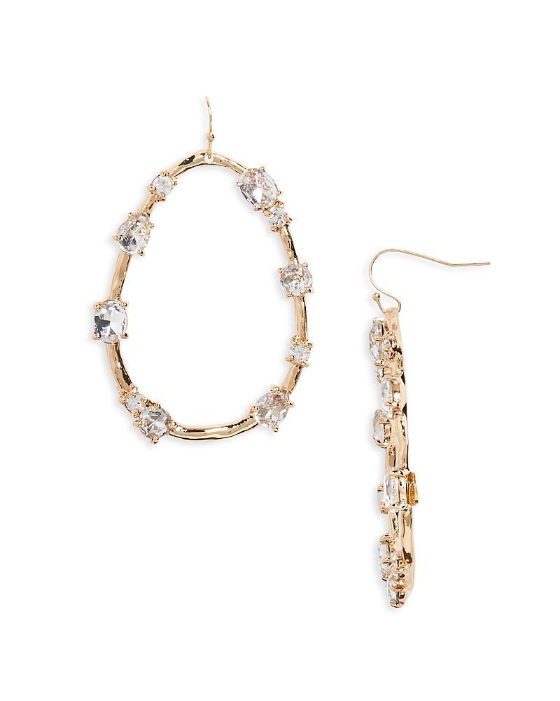 Kenneth Jay Lane Crystal Oval Hoop Earrings Product Image