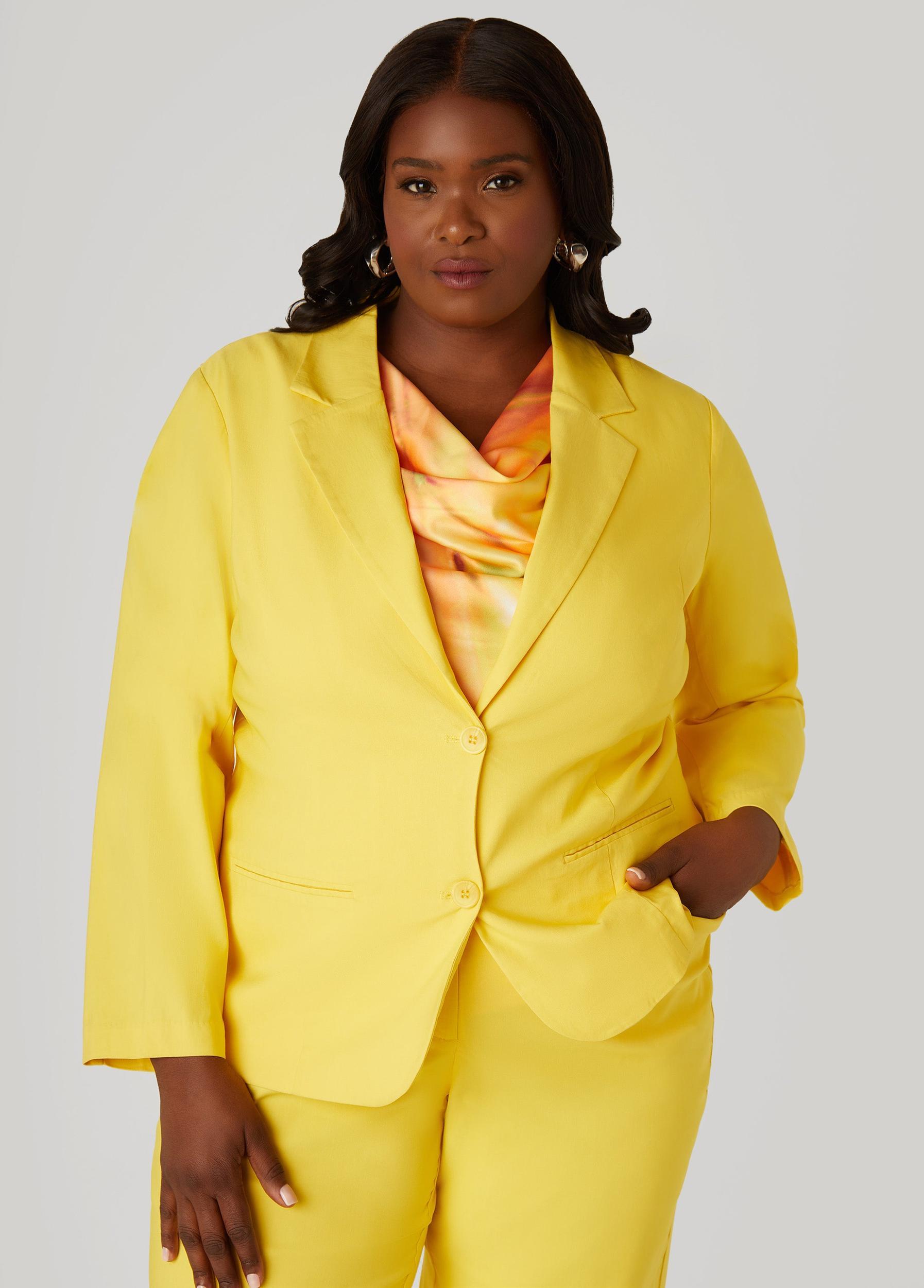 Plus Size Millennium Button Front Blazer Ashley Stewart Product Image