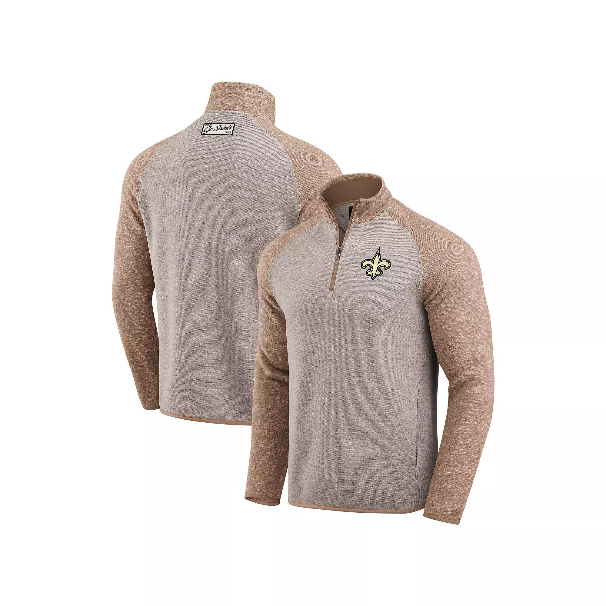 Men's Darius Rucker Collection by Fanatics Tan Los Angeles Chargers Tonal Quarter-Zip Jacket, Size: Small, Team Product Image