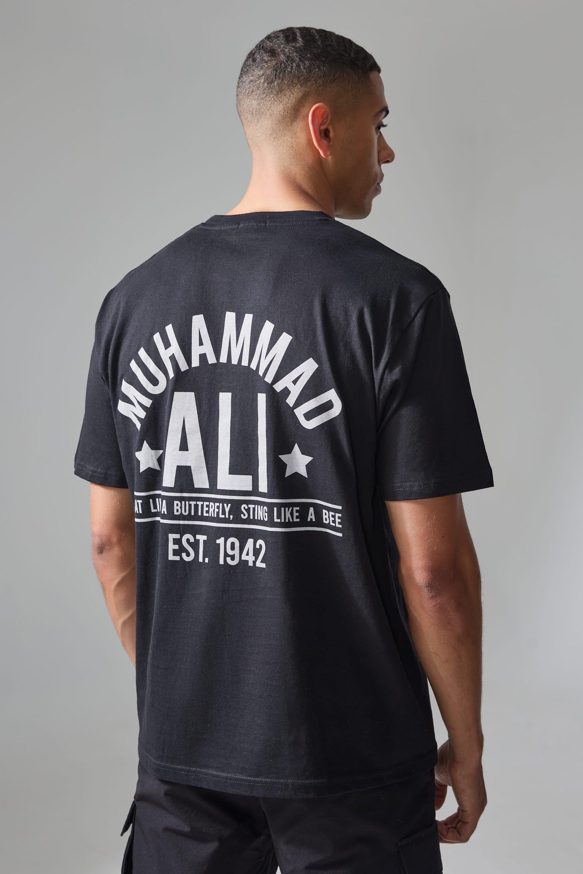 Mens Black Active Oversized Muhammad Ali Est. 1942 License T-shirt, Black Product Image