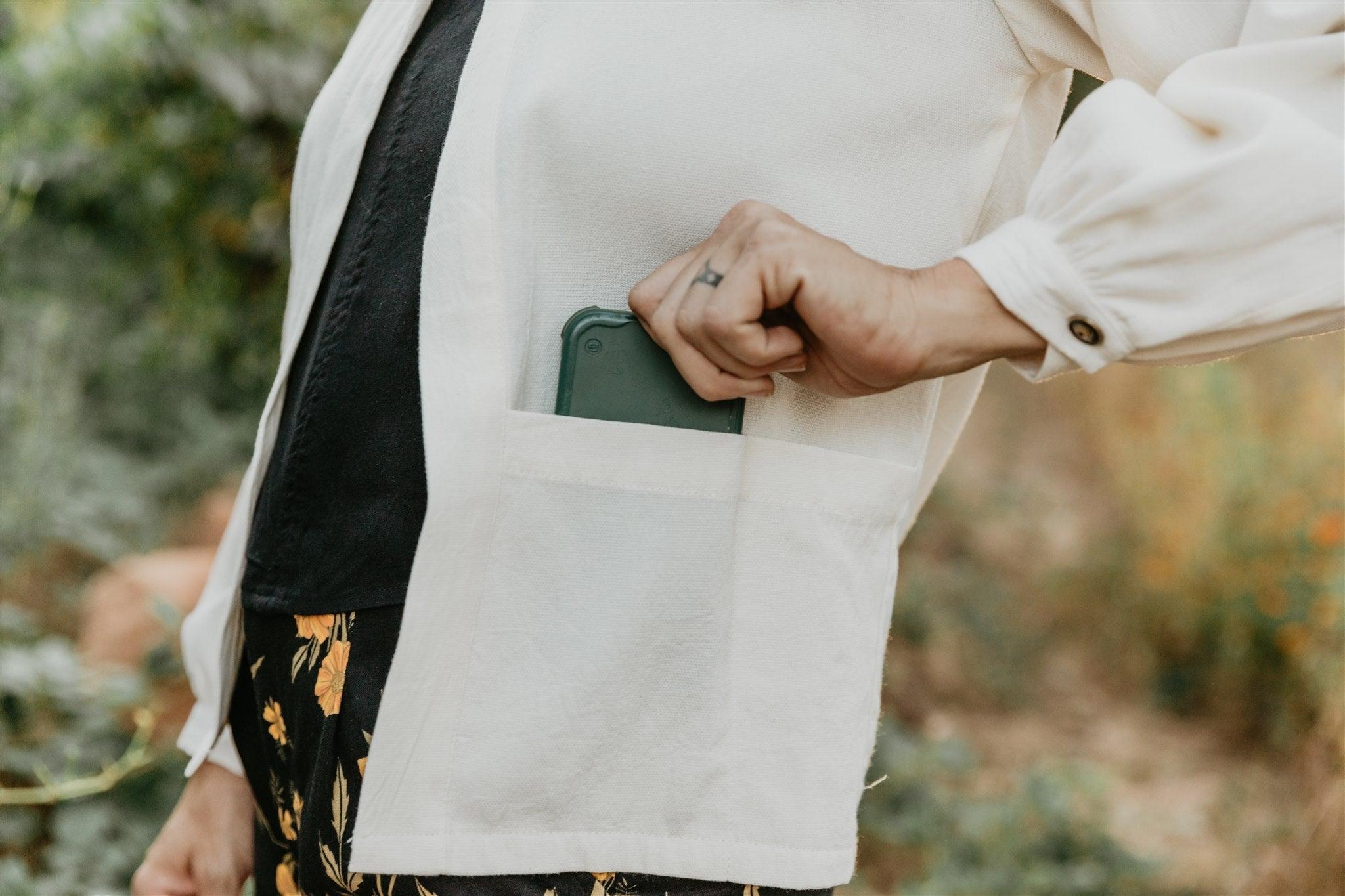 Jane Jacket in Textured White Product Image