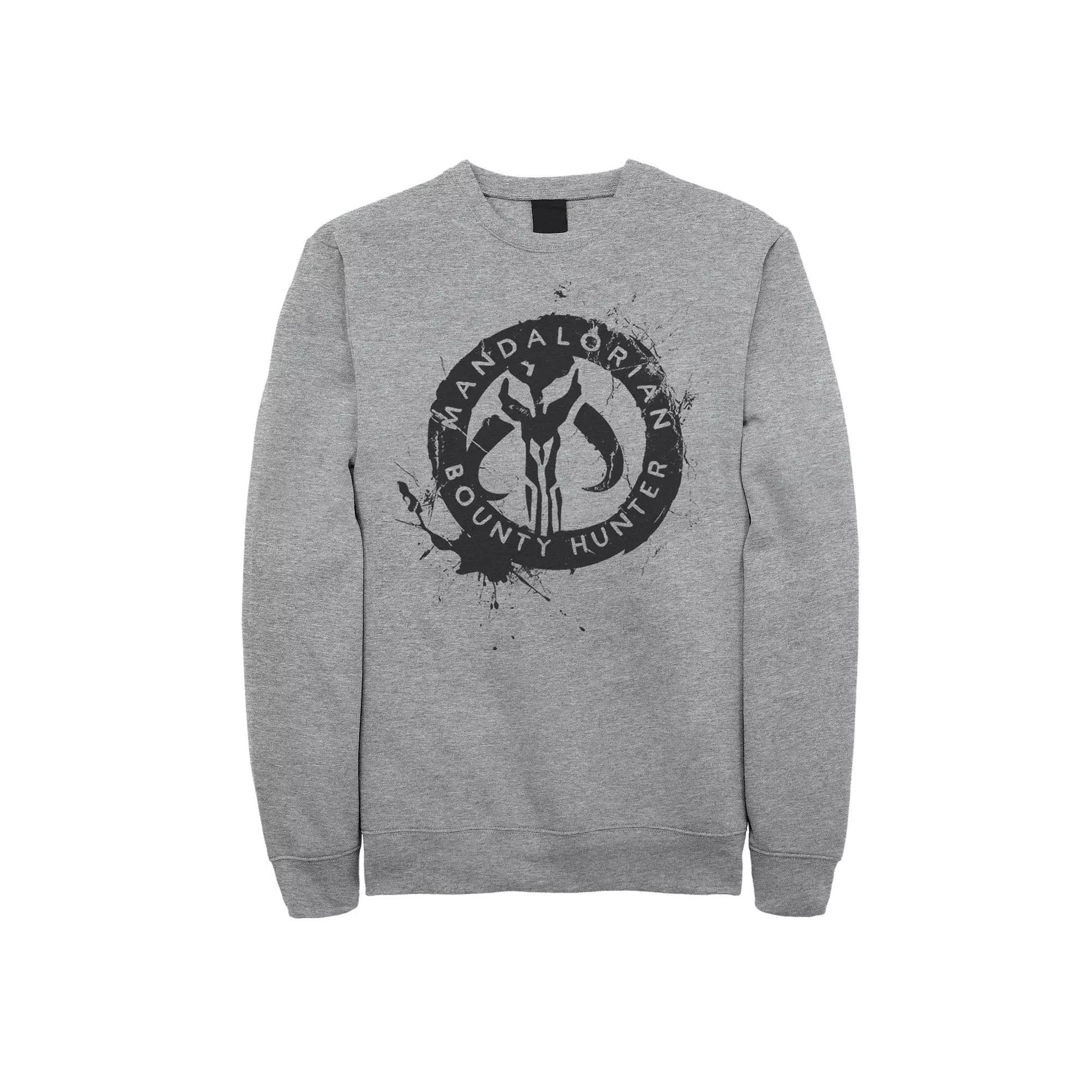 Men's Star Wars The Mandalorian Paint Splatter Emblem Graphic Fleece Pullover,  Product Image