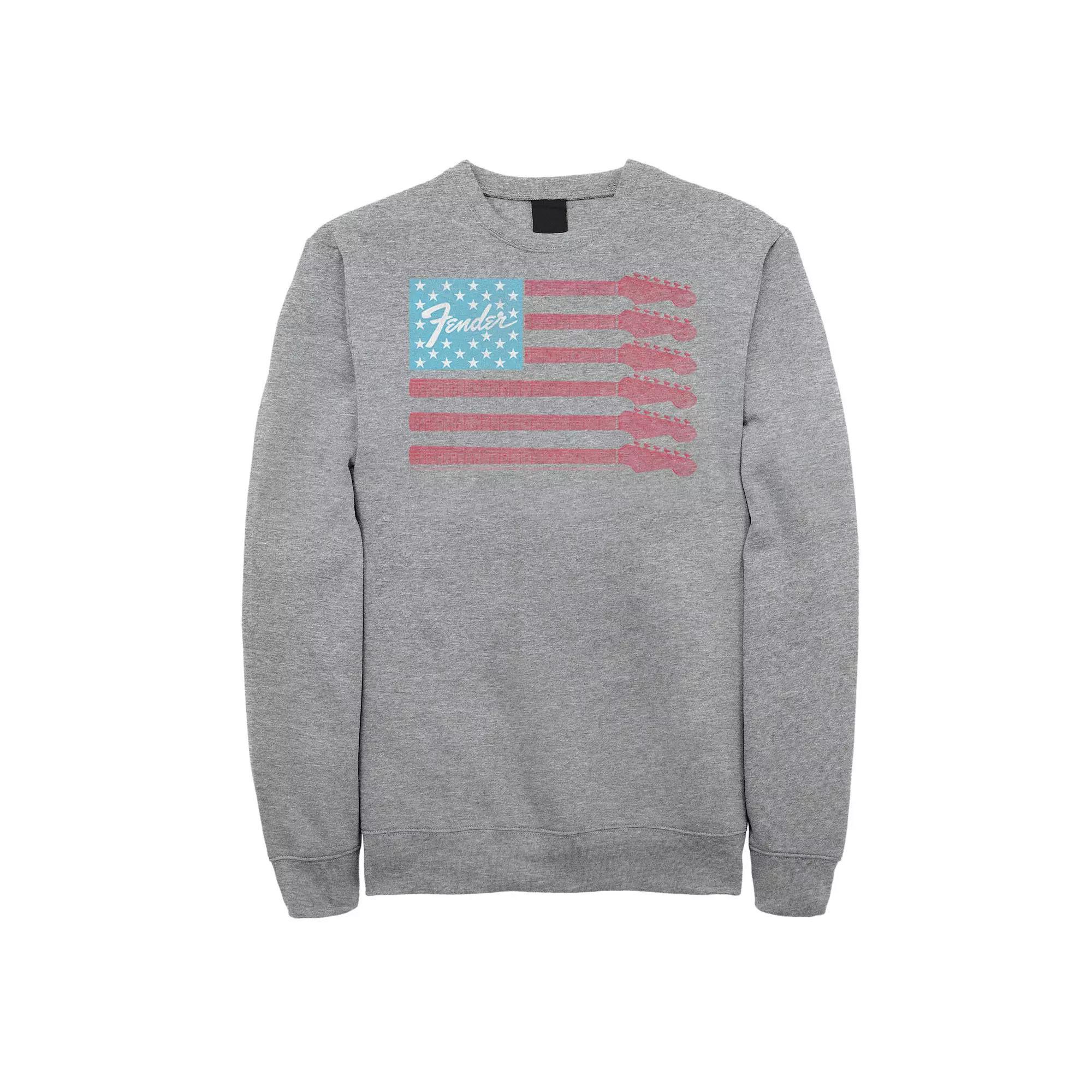 Big & Tall Fender Guitar's Arms American Flag Fleece Sweatshirt, Men's,  Product Image