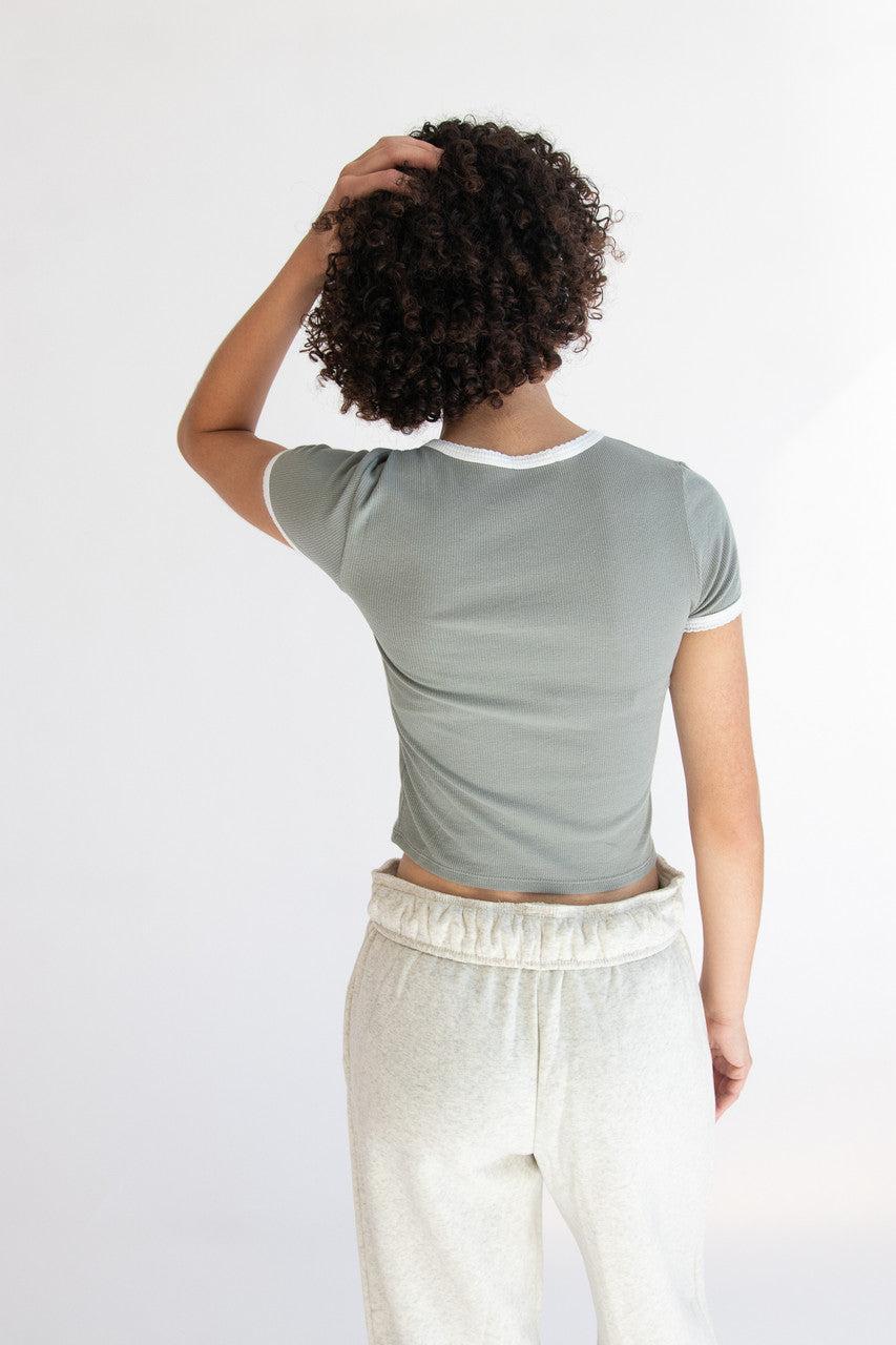 Scallop Edge Ringer Tee Product Image