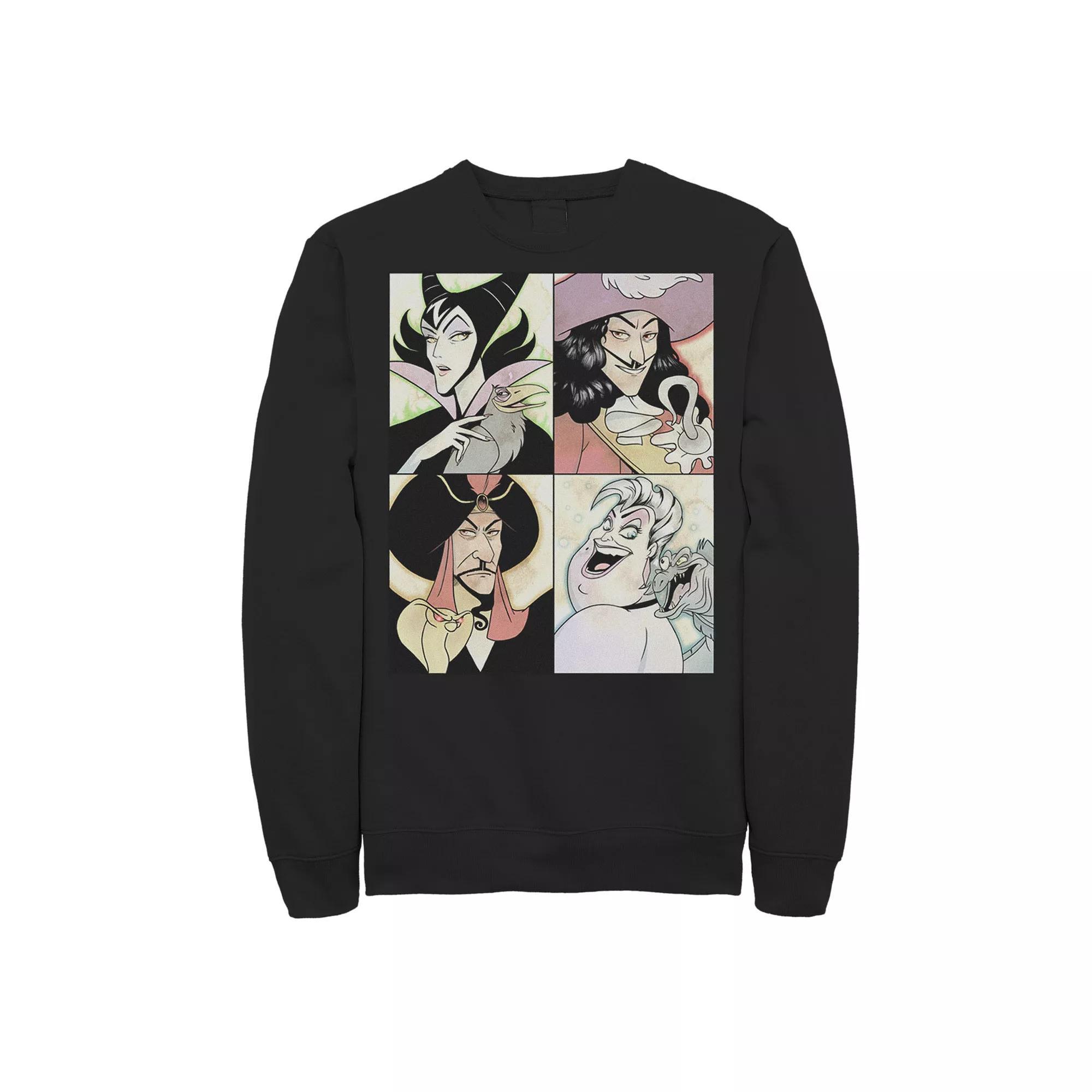 Disney Villains Maleficent, Captain Hook, Jafar, Ursula Men's Anime Sweatshirt, Size: Small, Black Product Image