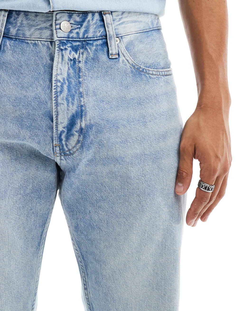 Calvin Klein Jeans authentic straight jeans in light wash Product Image