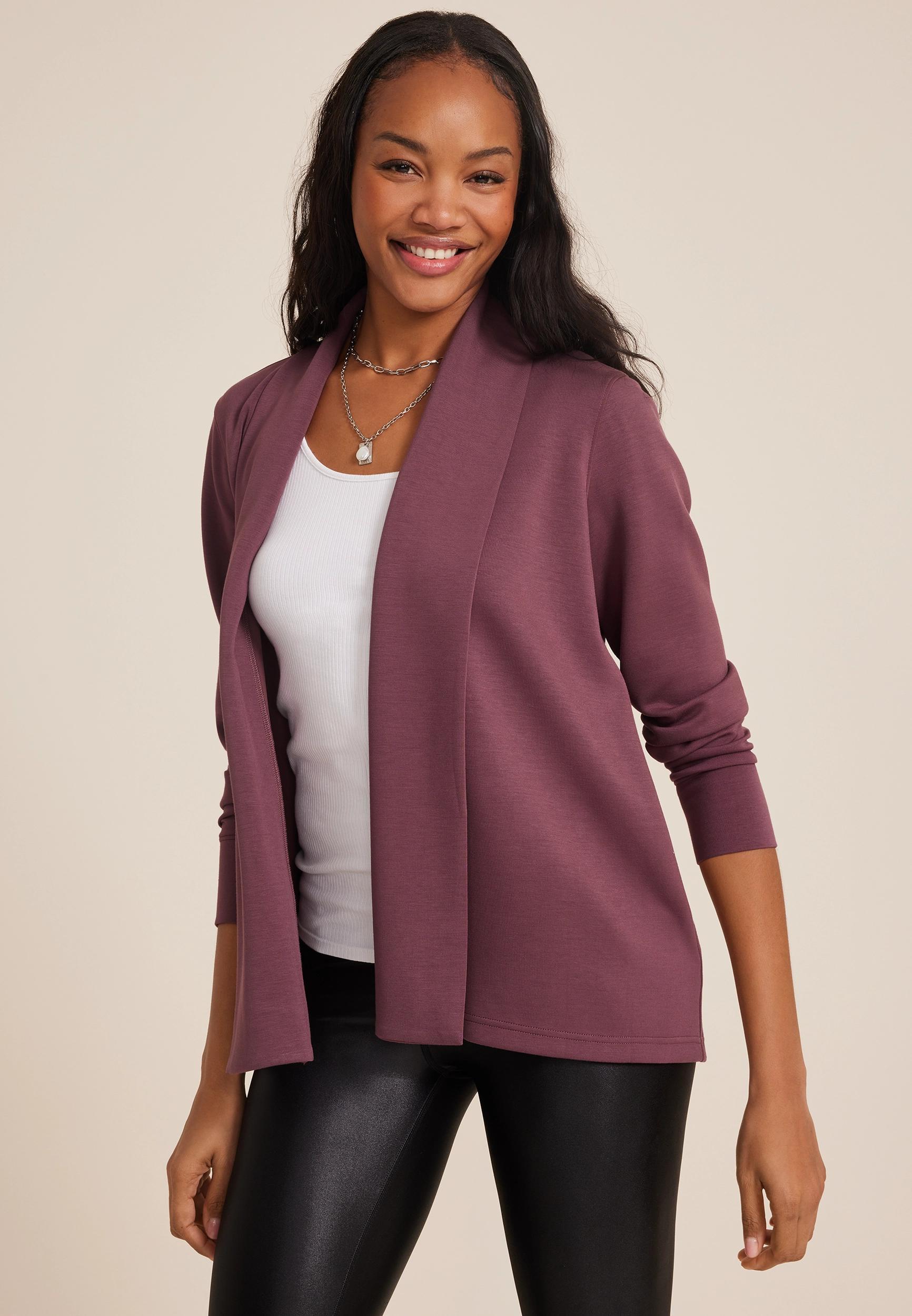 Shawl Collar Scuba Cardigan Product Image