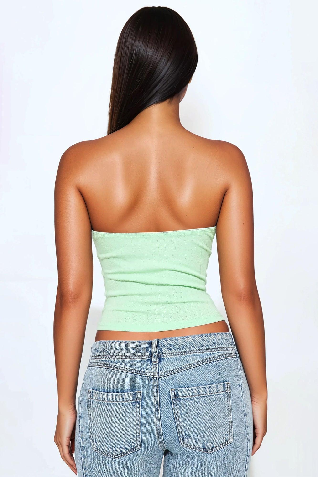Got My Heart Strapless Top - Mint Product Image