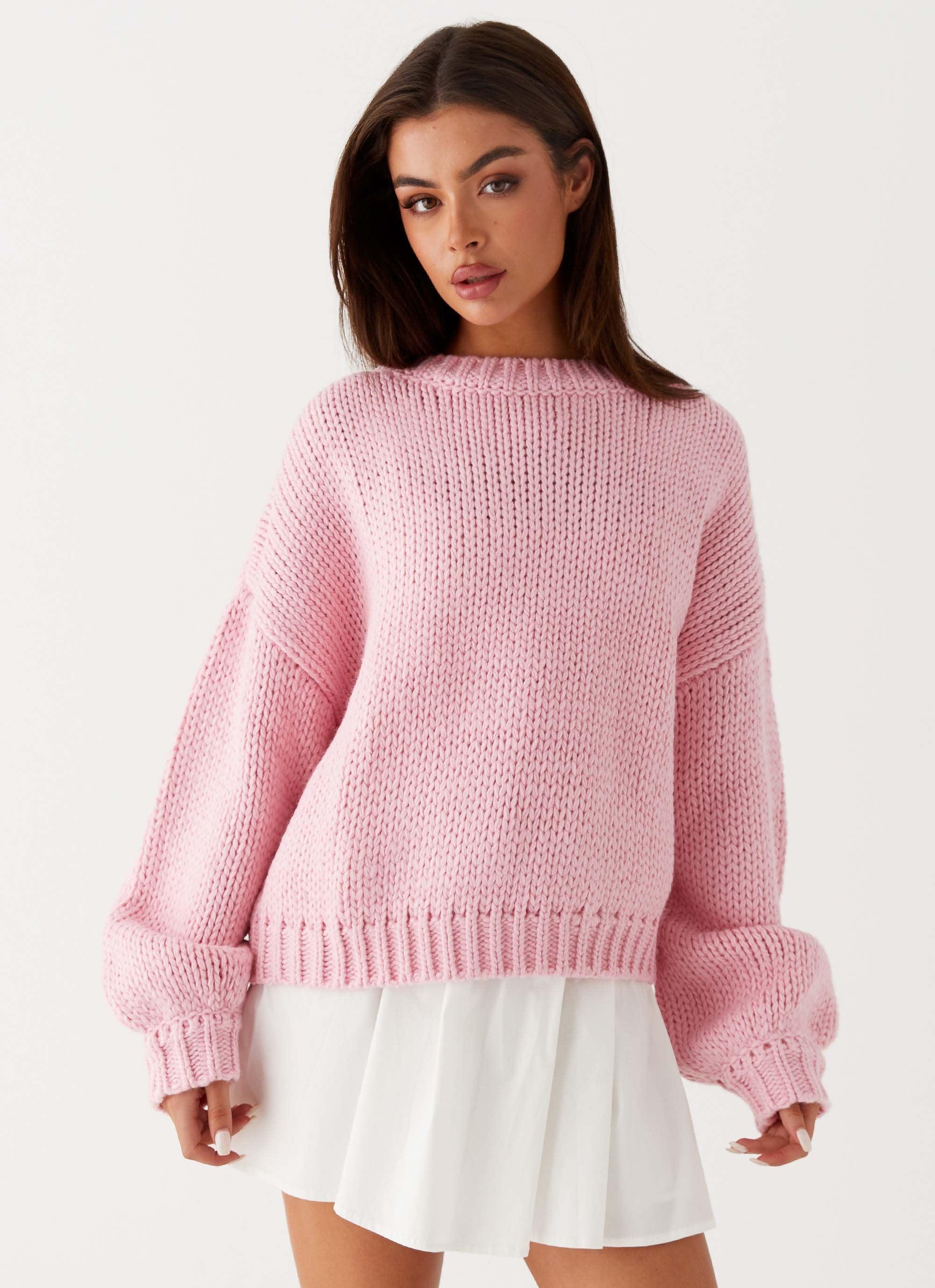 Costella Knit Sweater - Pink Product Image