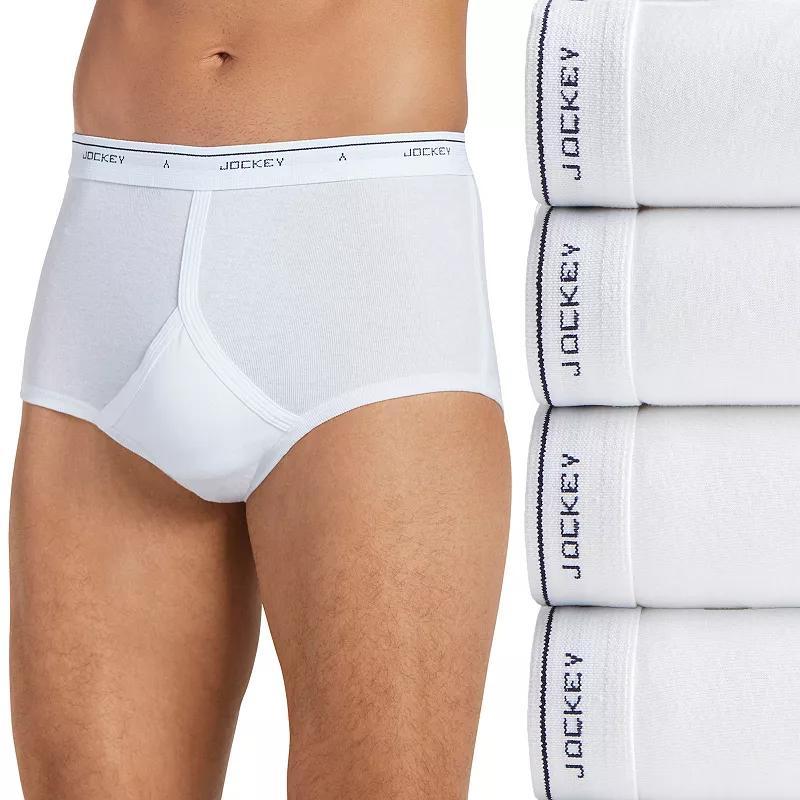 Men's Jockey® 4-pack Classic Knit Full-Rise Briefs, Size: 30, White Product Image