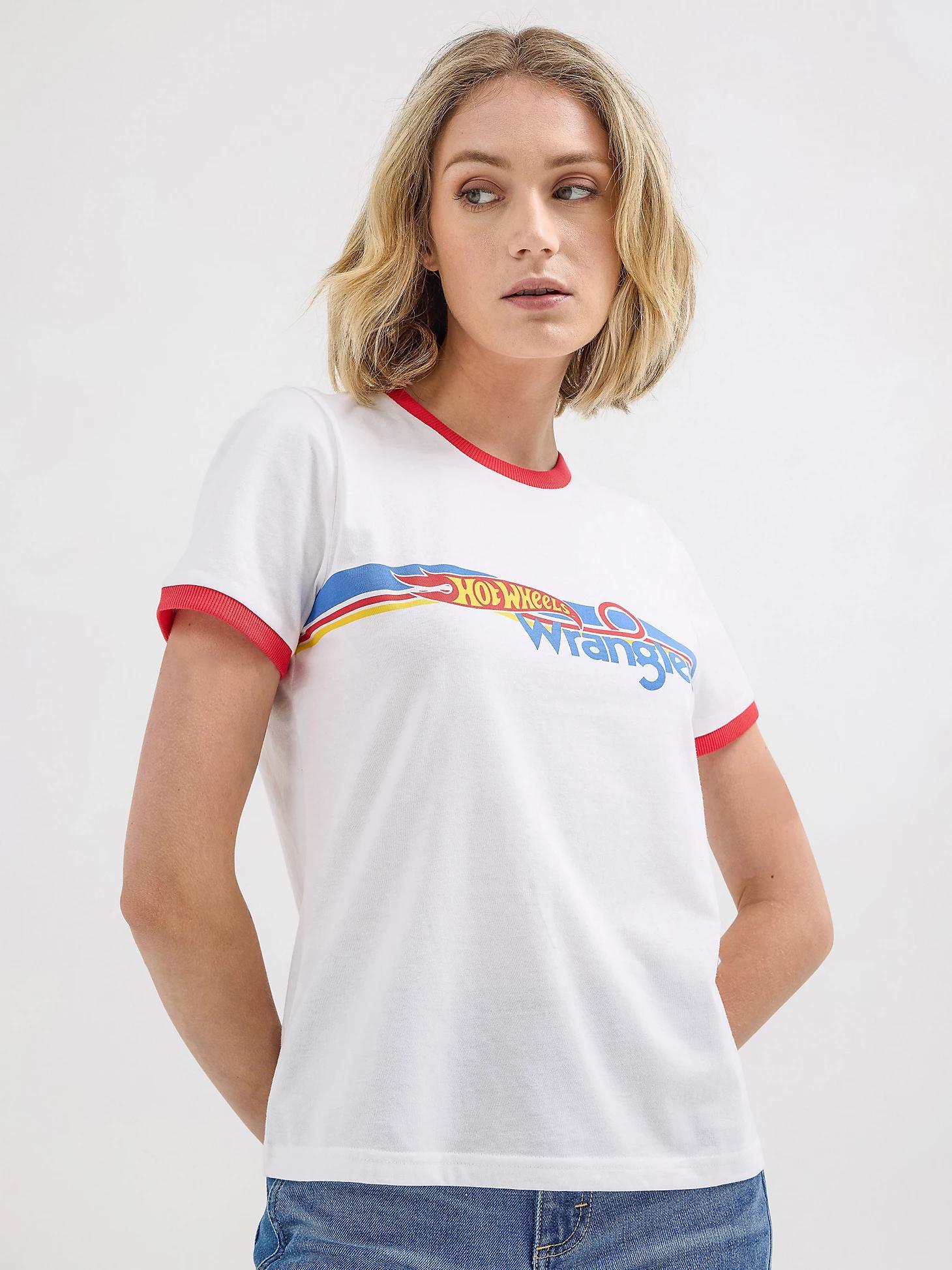 Wrangler® x Hot Wheels™ Women's Logo Ringer Tee in Bright Product Image
