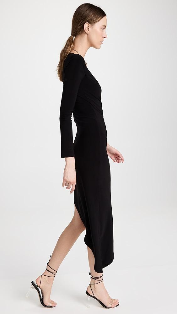 Norma Kamali Long Sleeve Sweetheart Side Drape Gown | Shopbop Product Image