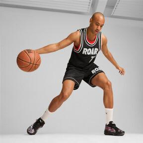 PUMA Media Day Mens Basketball Jersey in Black/For All Time Red Product Image