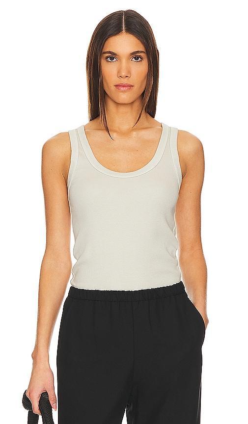 Enza Costa Supima Rib Scoop Tank Top in Grey Product Image