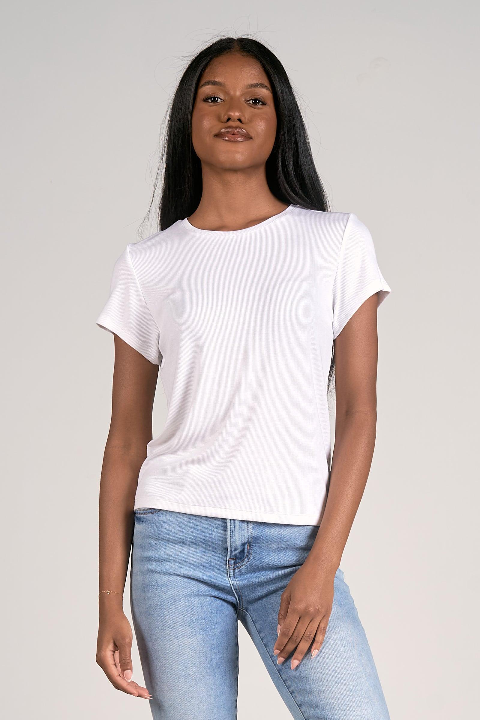 Short Sleeve White crop Tee Product Image
