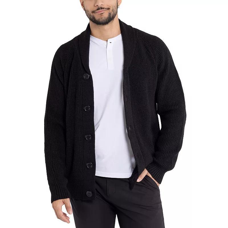 Men's Xray Shawl-Collar Knitted Cardigan Sweater, Size: Large, Blue Product Image