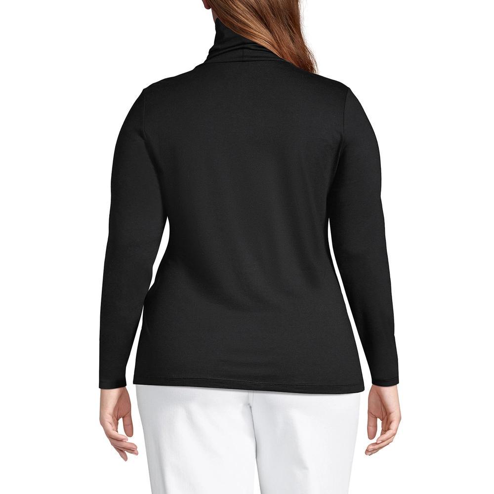 Plus Size Lands End Lightweight Fitted Long Sleeve Turtleneck, Womens Product Image