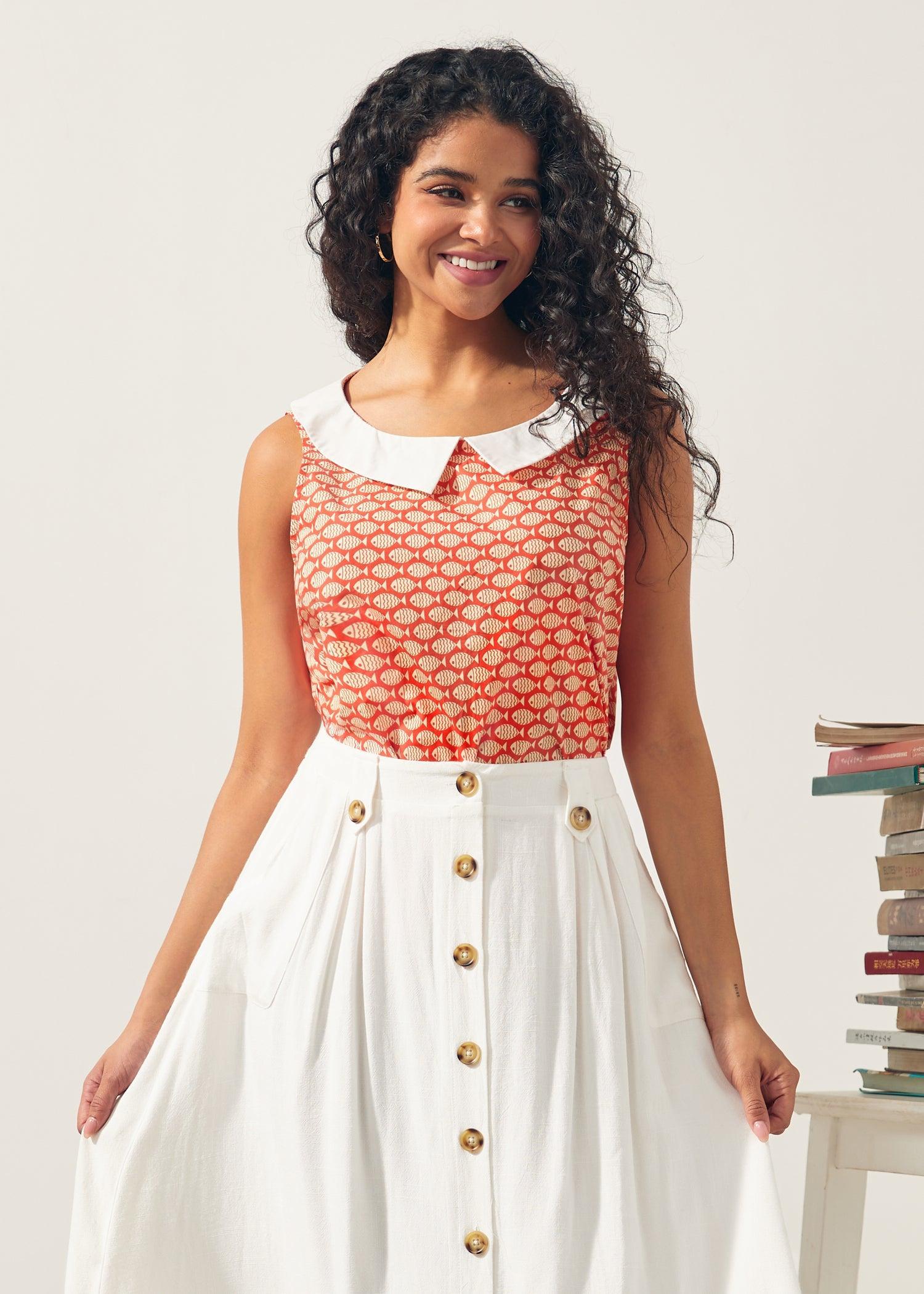 The Class Act Collar Top Product Image