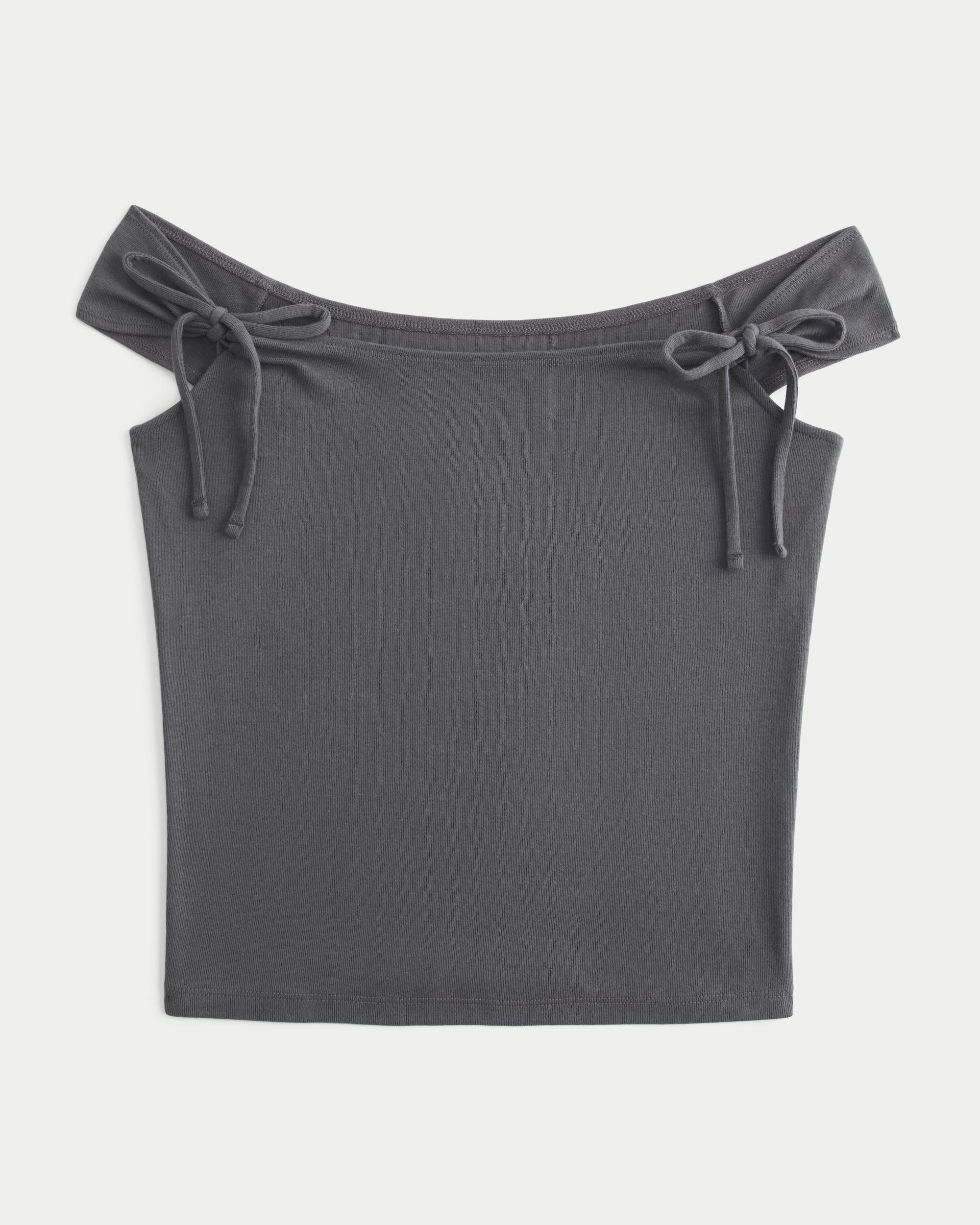 Off-the-Shoulder Tie Sleeve Top Product Image