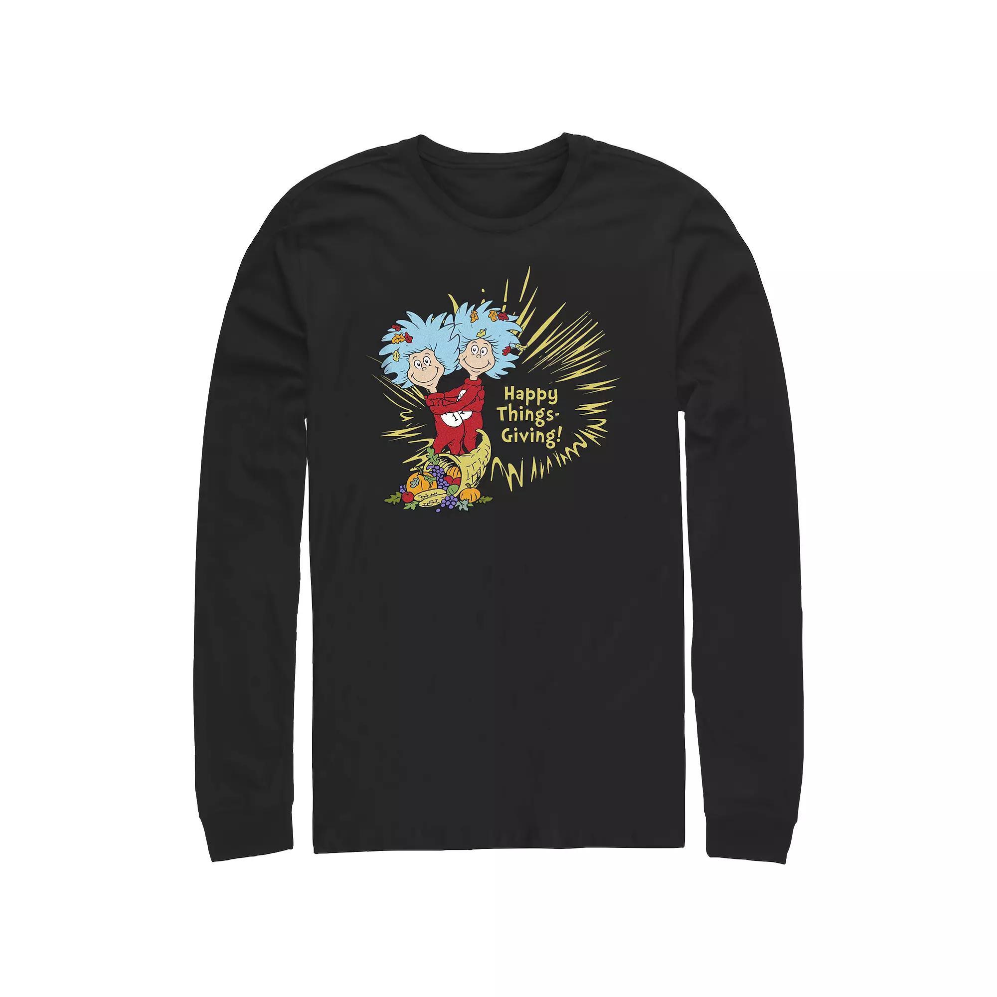 Men's Dr. Seuss Happy Things-Giving! Long Sleeve Graphic Tee,  Product Image