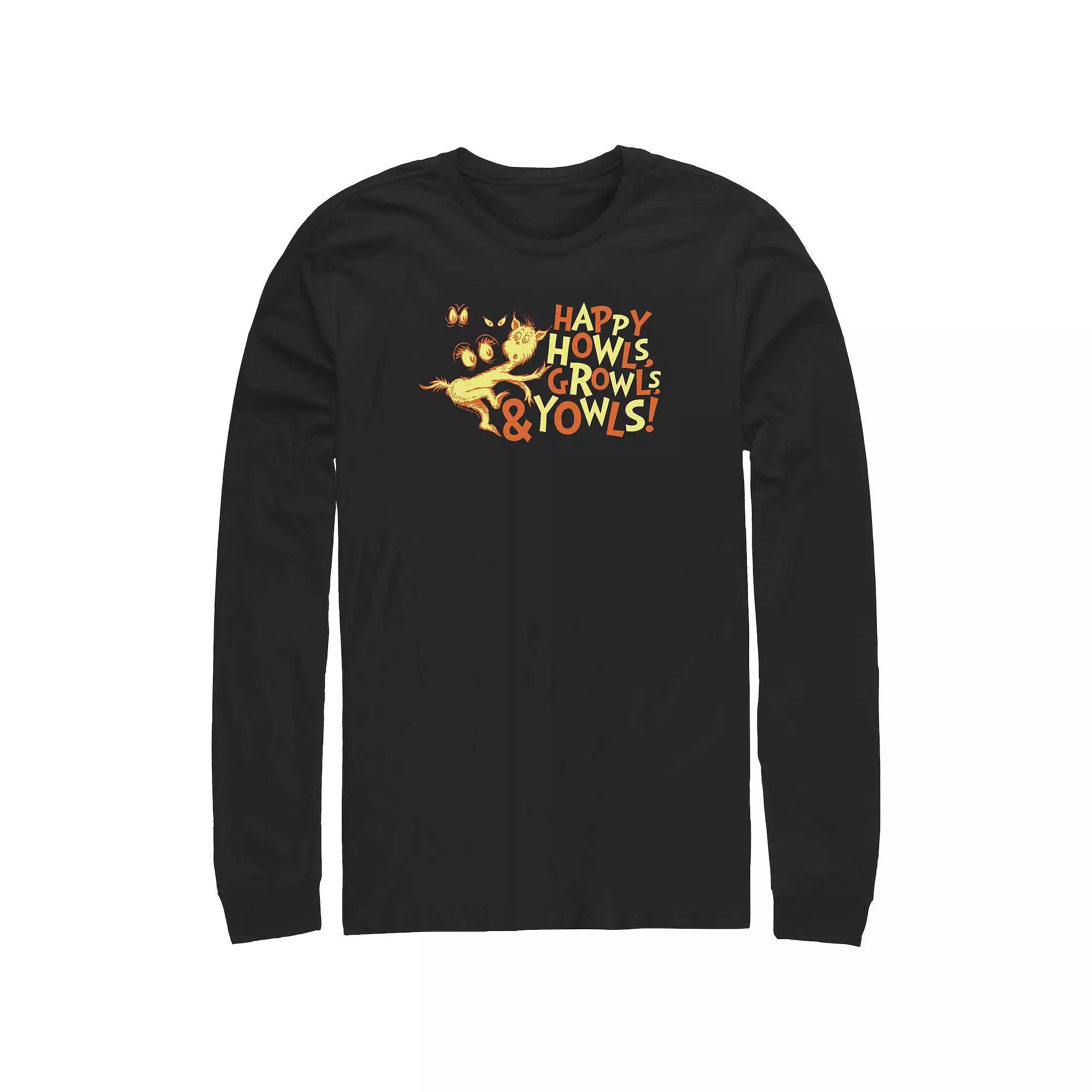 Men's Dr. Seuss Happy Howls Growls And Youwls Long Sleeve Graphic Tee,  Product Image