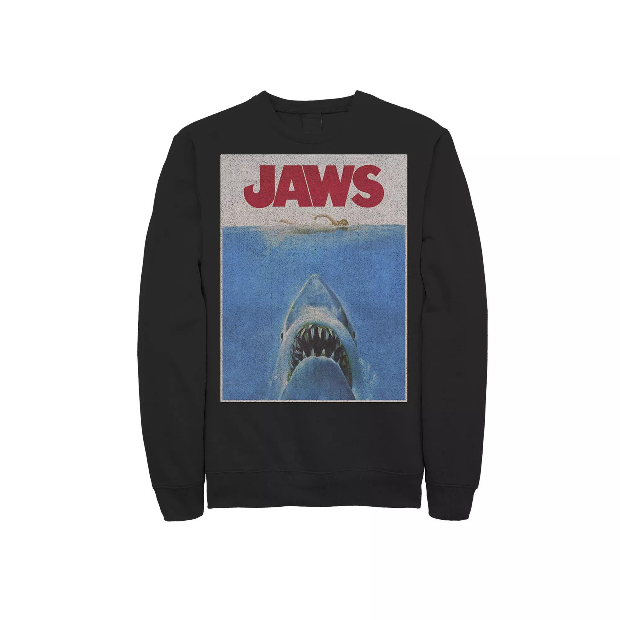 Men's Jaws Classic Retro Shark Attack Poster Sweatshirt,  Product Image