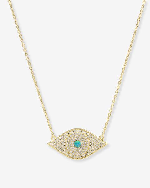 Blue Opal Evil Eye Necklace - Gold|Blue Opal Product Image