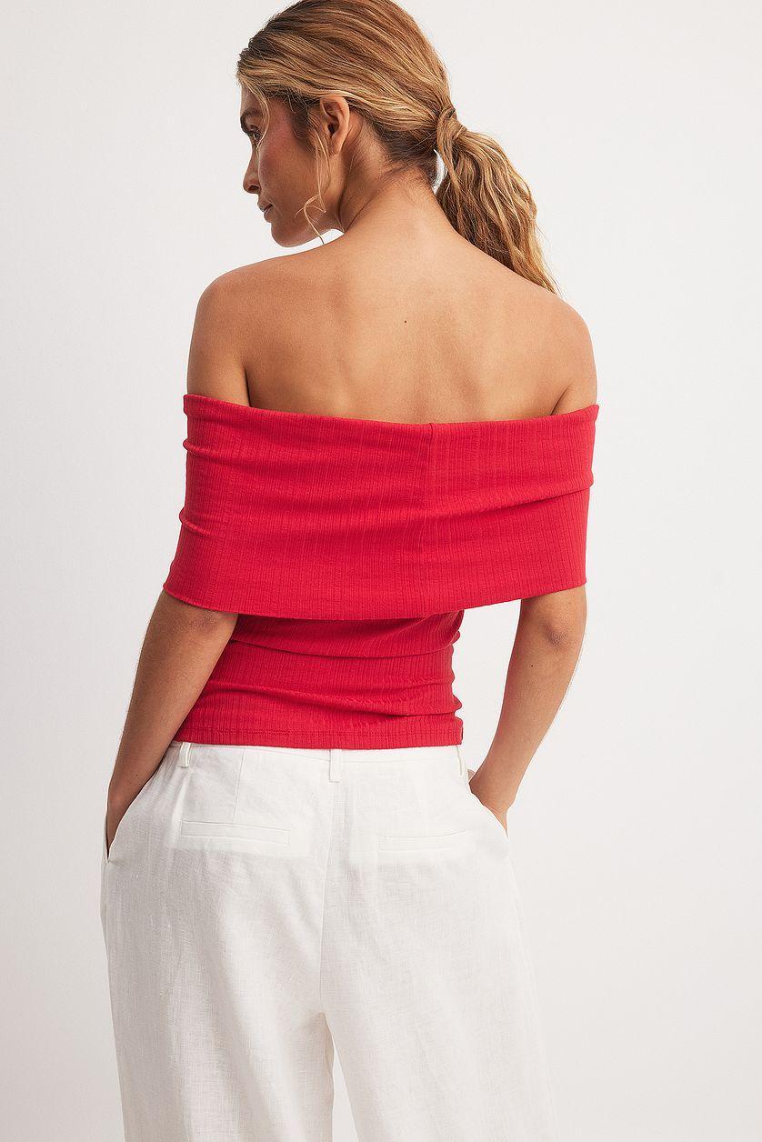 Off Shoulder Rib Top Product Image