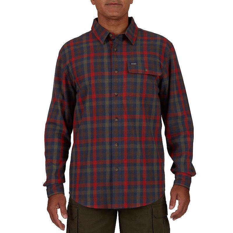 Mens Smiths Workwear Regular-Fit Plaid Two-Pocket Flannel Button-Down Shirt Grey Red Product Image