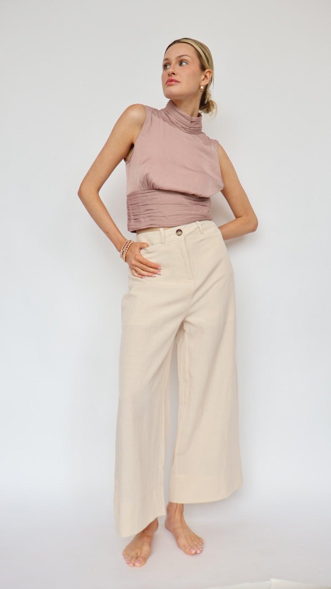 High Waist Linen Pant Product Image