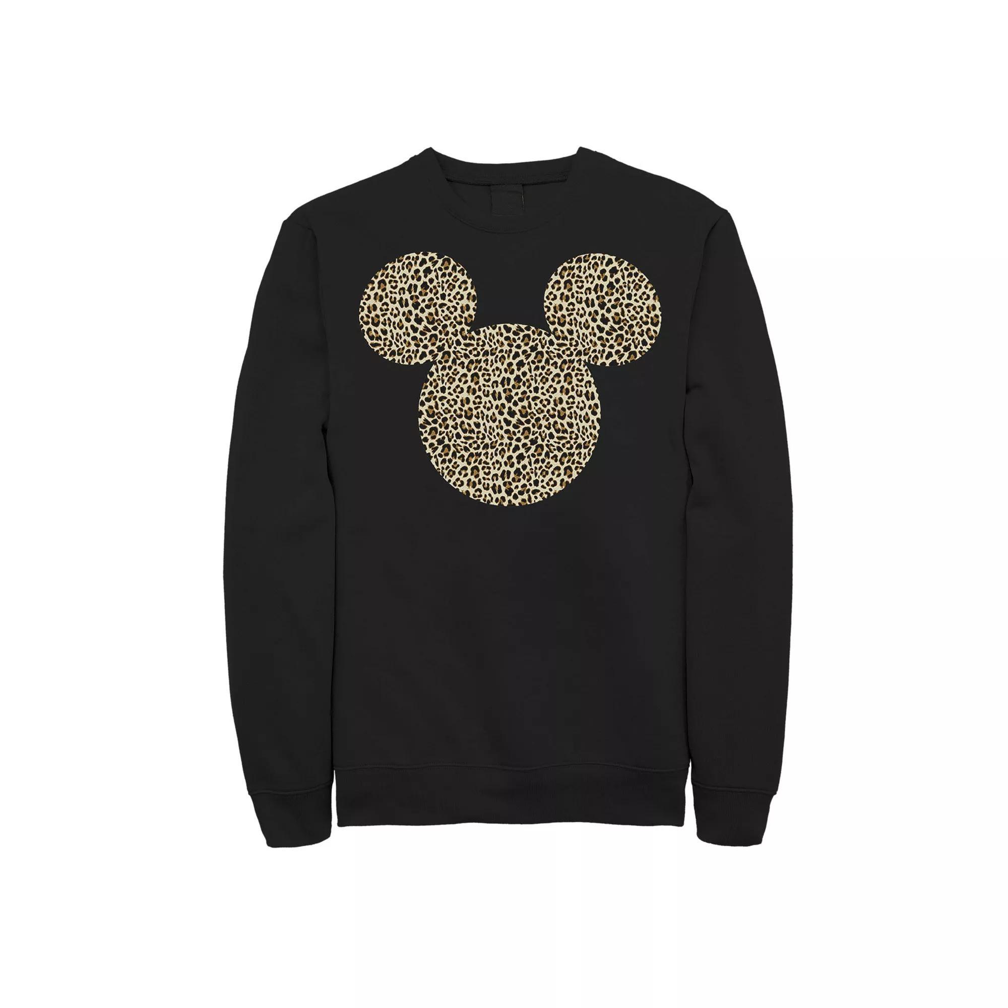 Disney's Mickey Mouse Cheetah Print Silhouette Fill Men's Sweatshirt,  Product Image