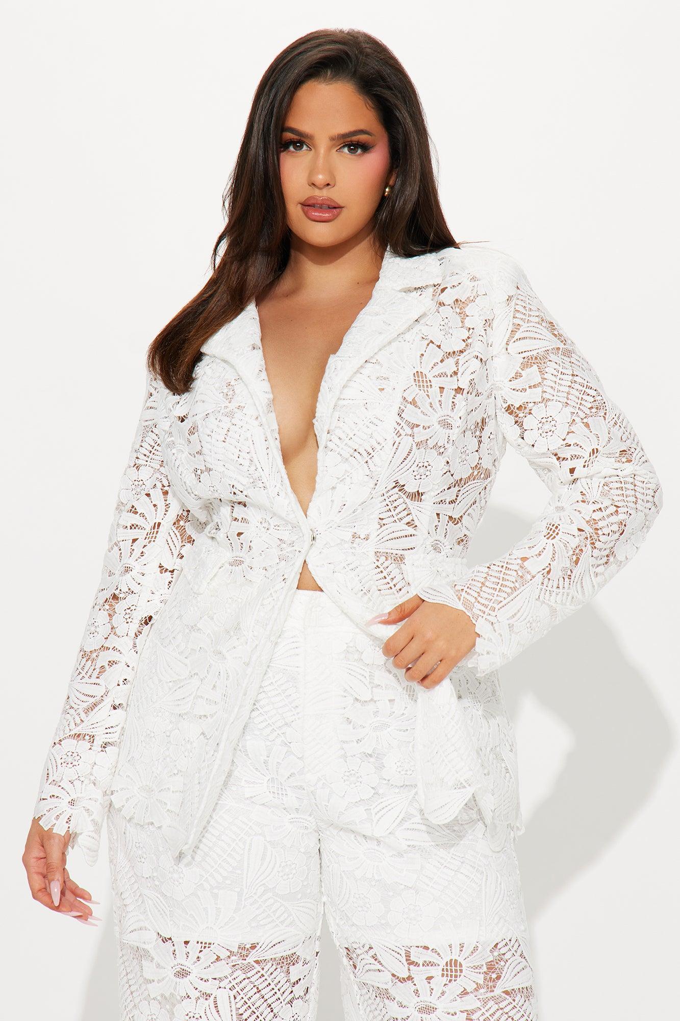 High Class Pant Set - White Product Image