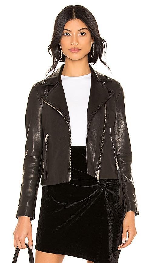 Womens Dalby Leather Biker Jacket Product Image